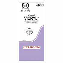 SUTURE VICRYL PLUS UNDYED 5/0 19MM (VCP421H)  BOX/36