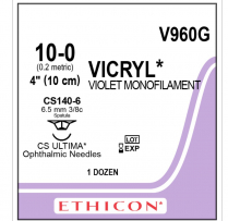 SUTURE VICRYL 10-0 (V960G)                 BOX/12