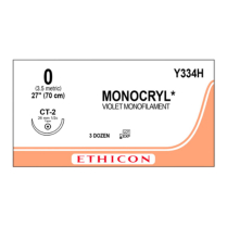 SUTURE MONOCRYL 0/0 70CM VIOLET (Y334H) BX/36