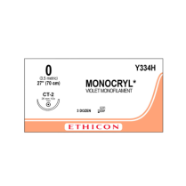 SUTURE MONOCRYL 0/0 70CM VIOLET (Y334H) BX/36