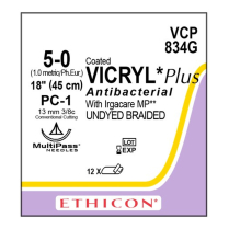 SUTURE VICRYL PLUS 5/0 13MM (VCP834G)     BOX/12
