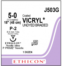 SUTURE VICRYL PLUS 5/0 45CM (VCP503G)      BX/12