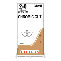 SUTURE CHROMIC GUT 2/0 36MM 70CM (G127H)   BOX/36