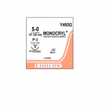 SUTURE MONOCRYL PLUS 5/0 13MM  (MCP493G)  BOX/12