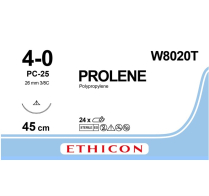 SUTURE PROLENE 4/0 BLU 45CM (W8020T)     BOX/24