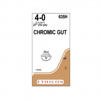 SUTURE CHROMIC GUT 4/0 19MM 70CM (635H) BOX/36