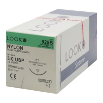 SUTURE NYLON LOOK 3/0 24MM (X925B)            BOX/12