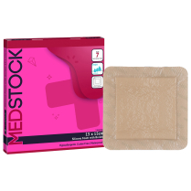 MEDSTOCK SILICONE FOAM BORDER 15X15CM (MS1515SF) BX/5