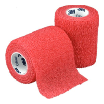BANDAGE COBAN COHESIVE RED 75MMX4.5M (1583R) ROLL