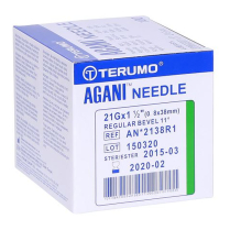 NEEDLE 21GX1.5 TERUMO GREEN (AN*2138R1) BOX/100