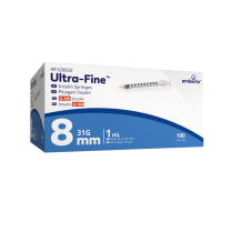 SYRINGE 1ML INSULIN C/W 31GX8MM (328820)  BOX/100