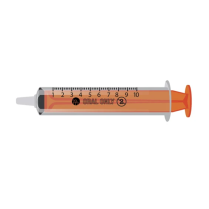 SYRINGE ORAL 10ML CLEAR/ORANGE PLUNGER (MS.SO10) BX/100
