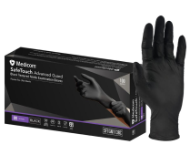 GLOVE SAFETOUCH BLACK NITRILE MED (1138C) BX100