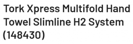 TOWEL SLIMLINE TORK 24X21CM 185'S (148430) CTN/21