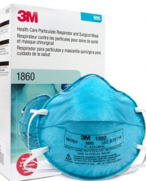FACEMASK N95 (1860) 3M RESPIRATOR TURQUOISE BOX/20