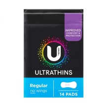 KOTEX REGULAR U/THIN N/WING PAD  PK/14