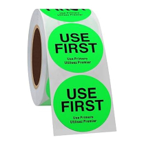 LABEL USE FIRST SHORT DATED (BC1046) GREEN ROLL/1000