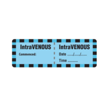 LABEL INTRAVENOUS COMMENCED (JG1175S) 25X70MM BX/500