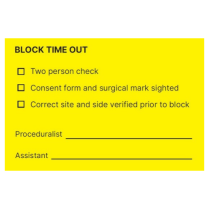 BLOCK TIME OUT LABEL 40X60MM (JG2995)         BOX/500