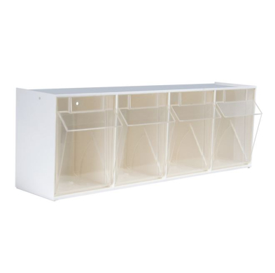 TILT BIN SET OF 4 (AX9126) DEFLECT-O WHITE EA