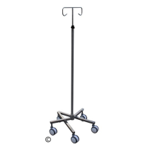 I.V. POLE STAINLESS STEEL STACKABLE (1565) 2 HOOKS
