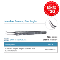MMSU0283S JEWELLERS FORCEPS ANGLED FINE ST BOX/20