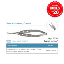 MMSU1140S VANNAS SCISSOR CVD 8MM BLADE DISP ST BOX/20