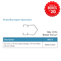 MMSU1252S KRATZ-BARRAQUER WIRE SPECULUM DISP BOX/20