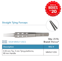 MMSU1125S STRAIGHT TYING FORCEP DISP BOX/20