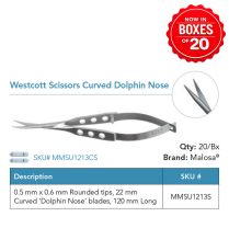 MMSU1213S WESTCOTT SCISSOR CVD DOLPHIN NOSE BOX/20