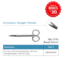 MMSU0249S IRIS SCISSOR STRAIGHT SHARP ST BOX/20
