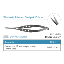 MMSU1214S WESTCOTT SCISSORS SHARP STR ST BOX/20