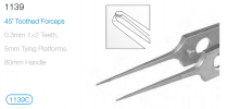 MMSU1139S FORCEPS TOOTHED 45 DEG ST     BOX/20
