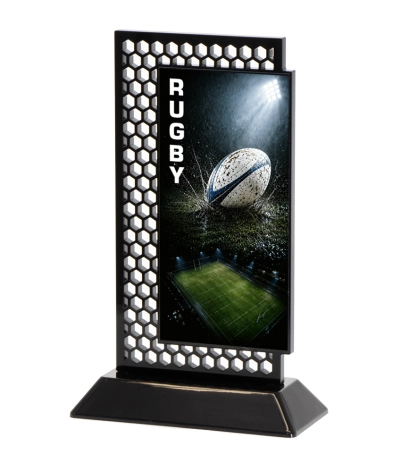 Acrylic Printed Hex Rugby BK