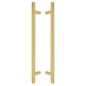 Brass Pull Handle Pair Round 400mm OA