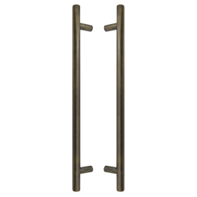 Brass Pull Handle Pair Round 400mm OA