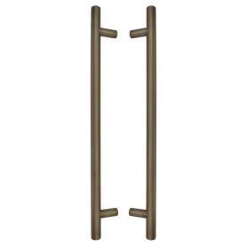 Brass Pull Handle Pair Round 400mm OA