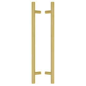 Brass Pull Handle Pair Round 400mm OA