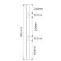 Picket PVC - Inline Post 1850mm