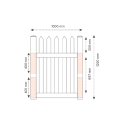 North Haven Picket PVC Gate - 1000W x 1200H
