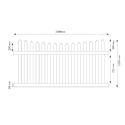 Newport Picket PVC Fence Panel Kit - 2388W x 1200H