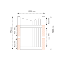 Newport Picket PVC Gate - 1000W x 1200H