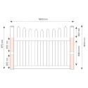 Newport Picket PVC Gate - 1800W x 1200H