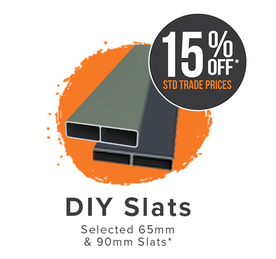 15% Off Standard Trade Prices DIY Slats 65mm and 90mm