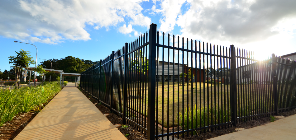 A corner of a school yard secured with Hercules Security Fencing