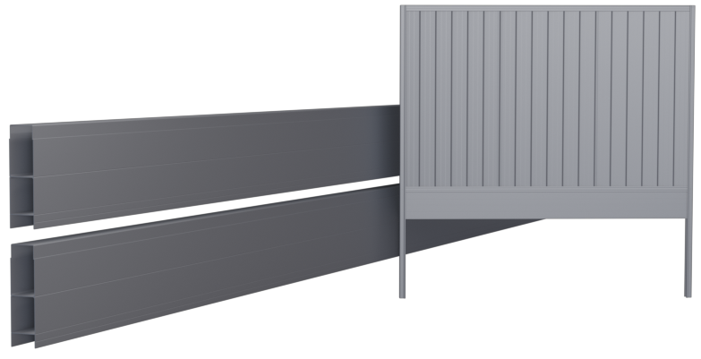Colorbond&reg; Steel Fence Panel with two Aluminium Under Panel Sleepers