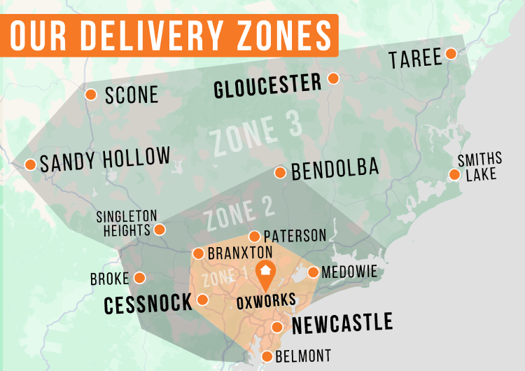 Map of Oxworks Thornton delivery zones