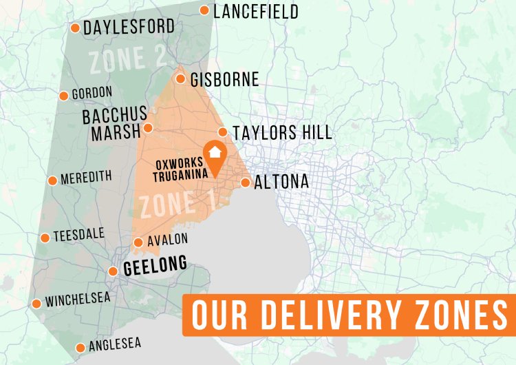 Map of Oxworks Truganina delivery zones