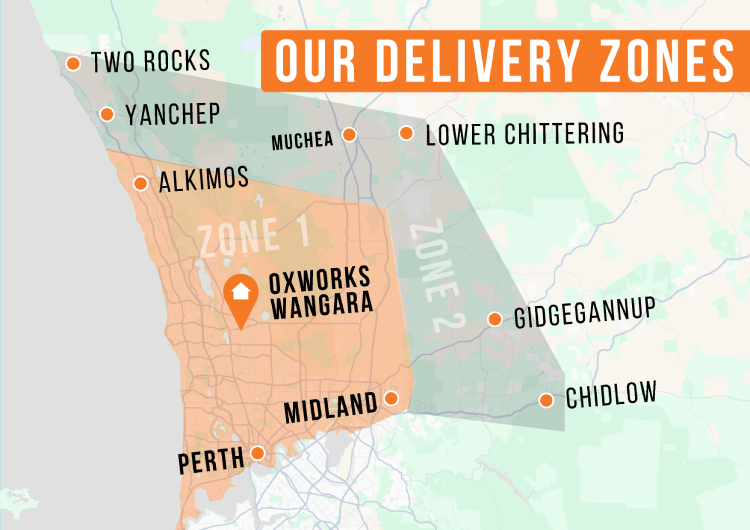Map of Oxworks Wangara delivery zones