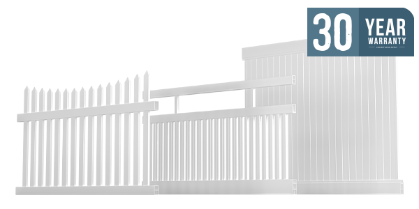 The Hamptons style range PVC Fence with a 30 year Warranty